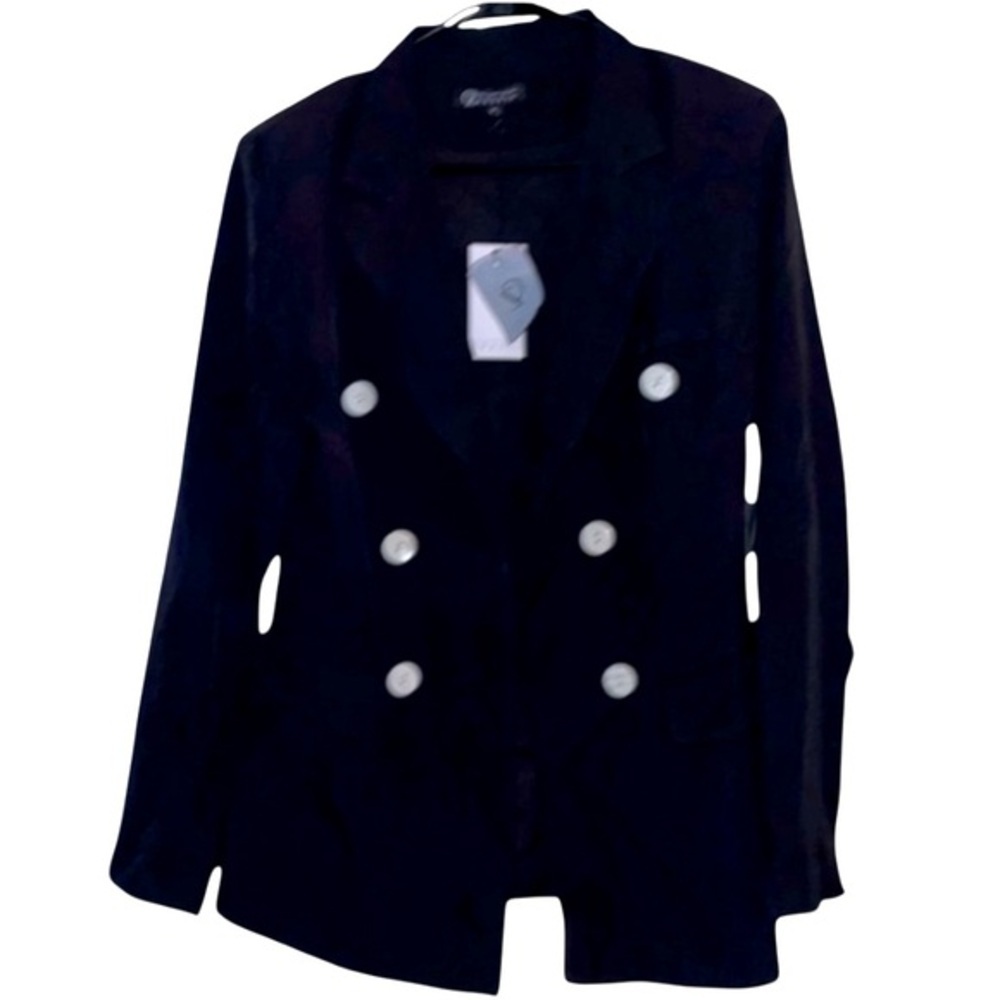 Classic Black Double-Breasted Blazer - Women